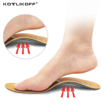 

KOTLIKOFF High quality Leather orthotics Insoles for Flat Foot Arch Support 25mm Orthopedic Shoes Sole Insoles for Men And Women