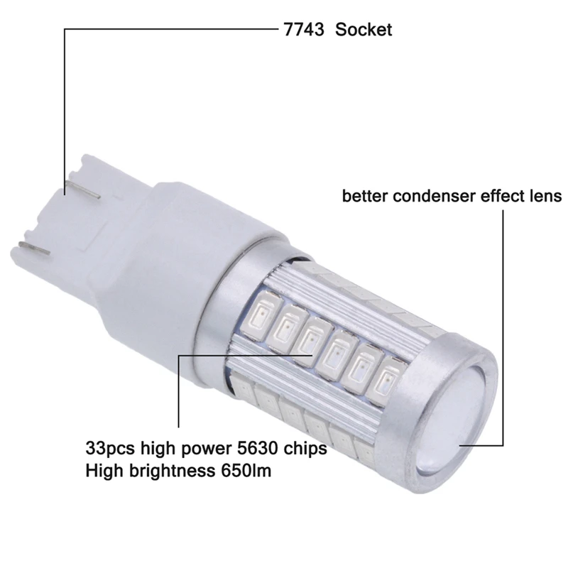 KaTur 2шт 7443 7444NA 5630 33 SMD красный 900 люмен супер яркий светодиодный стоп сигнал с