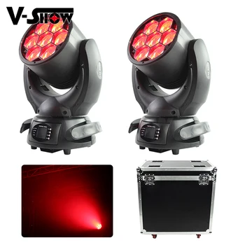 

2pcs With Flightcase 7x40W Beam Moving Head Light Wash Zoom Led Dmx Control Stage Light RGBW 4in1 Dj Disco Light