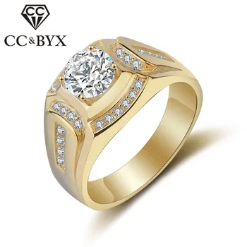 

CC S925 Silver Men Ring Engagement Party Ringen Bridegroom Wedding Jewelry Love Promise Accessories Hombres Anillo CC665