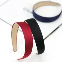 Multi colores coreano minimalista diadema mujeres niñas imitación gamuza paño envuelto estiramiento pelo aro ancho liso Color sólido tocado(China)