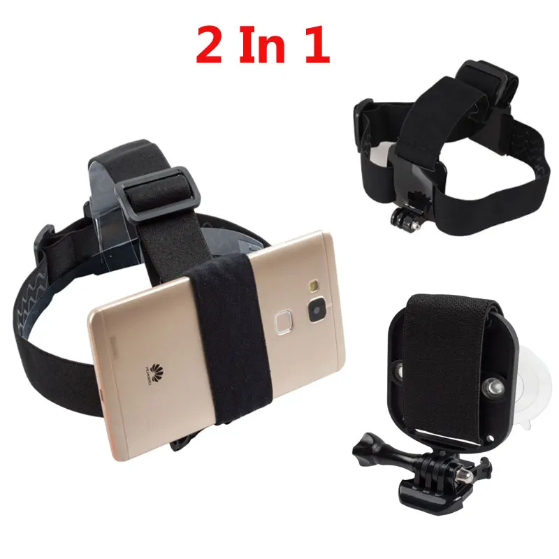 

2 in1 Universal Phone Strap for Head Strap Mount with Strong Suction Cup + Chest Stap mount for Gopro SJCAM Xiaoyi Action Camera