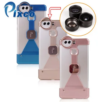 Pixco Phone X Shape Case Cover Suit For Hua.Wei P9 Protector Replace Fisheye Lens Filters Screw Mount Magnet Car Holder Fish-eye