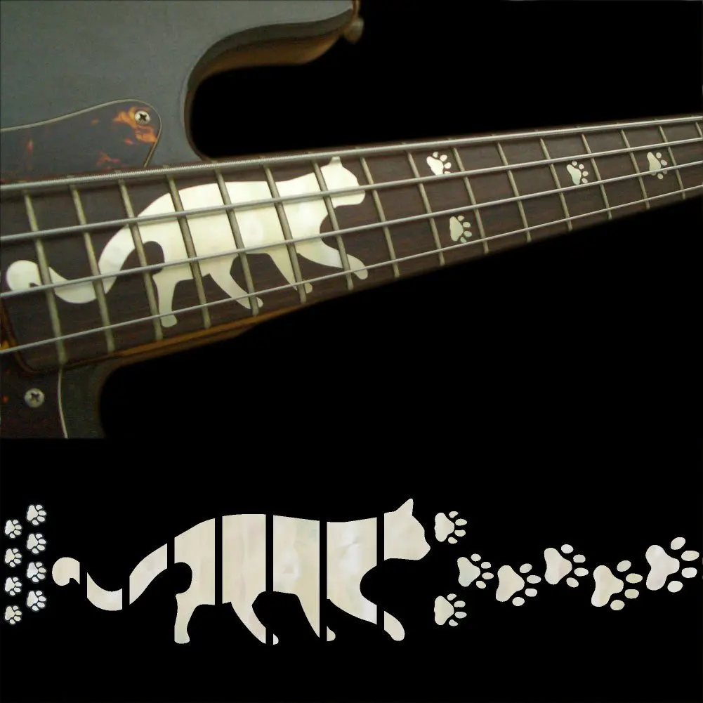20 Stück Gitarren Griffbrett Marker - Weiße Inlay-Aufkleber 6,35x0,07mm Für E-Gitarre & Folk