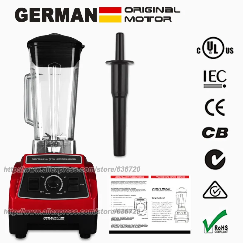 

100% GERMAN Original BPA FREE Professional Kitchen System Pulse (G2001) 3HP Motor 2200W 64-Ounce food Mixing