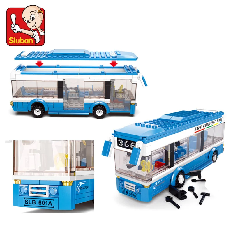 Конструктор городской автобус из 235 блоков для мальчиков и девочек|brick toys|building