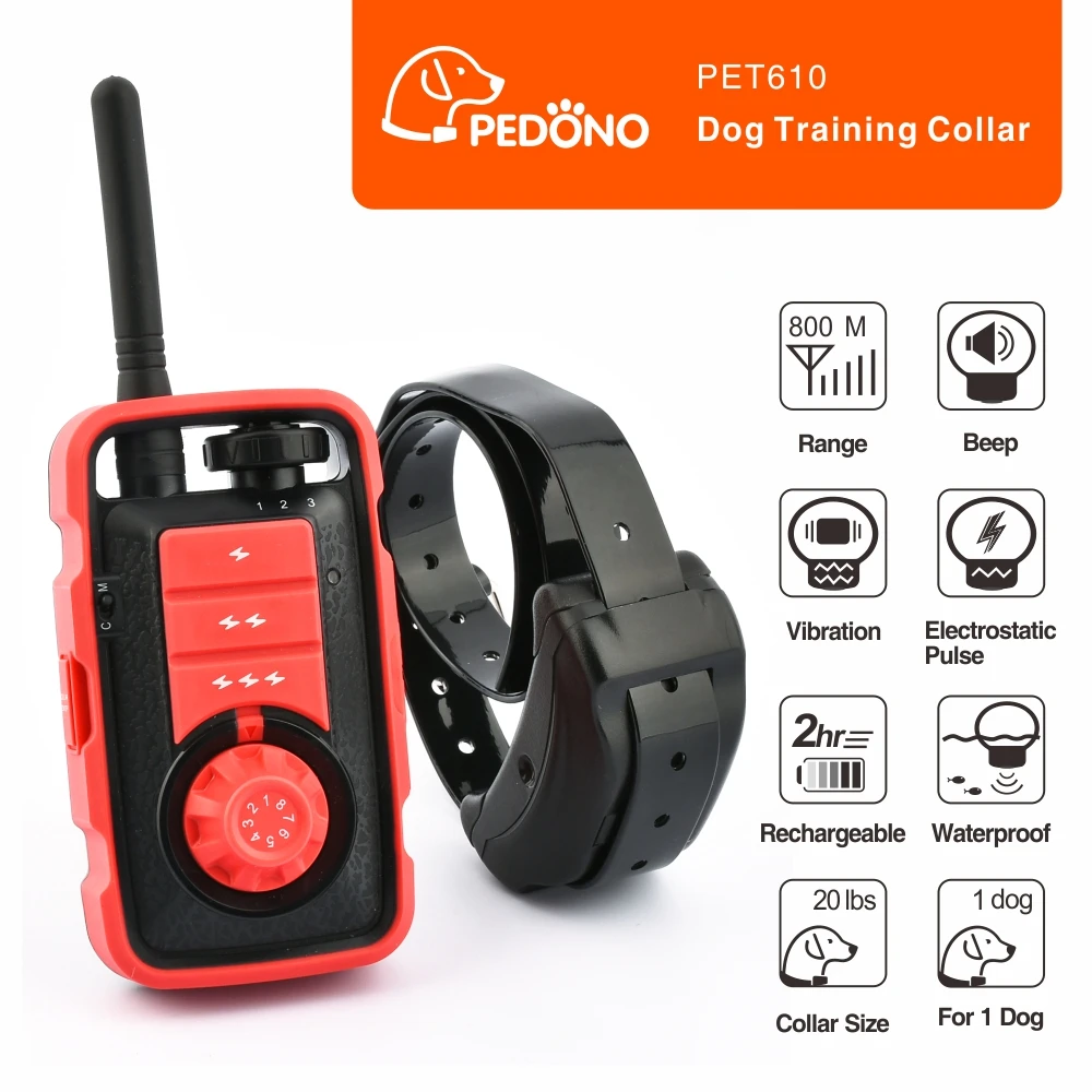 800M Rechargeable Dog Electric Collar Anti Bark Waterproof