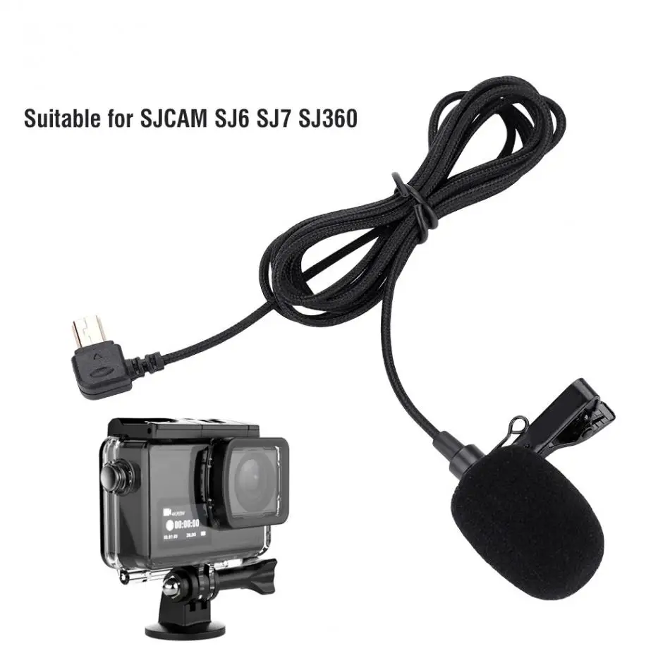 1,5 м портативный микрофон с зажимом для SJCAM SJ6 SJ7 SJ360 экшн микрофоны камер