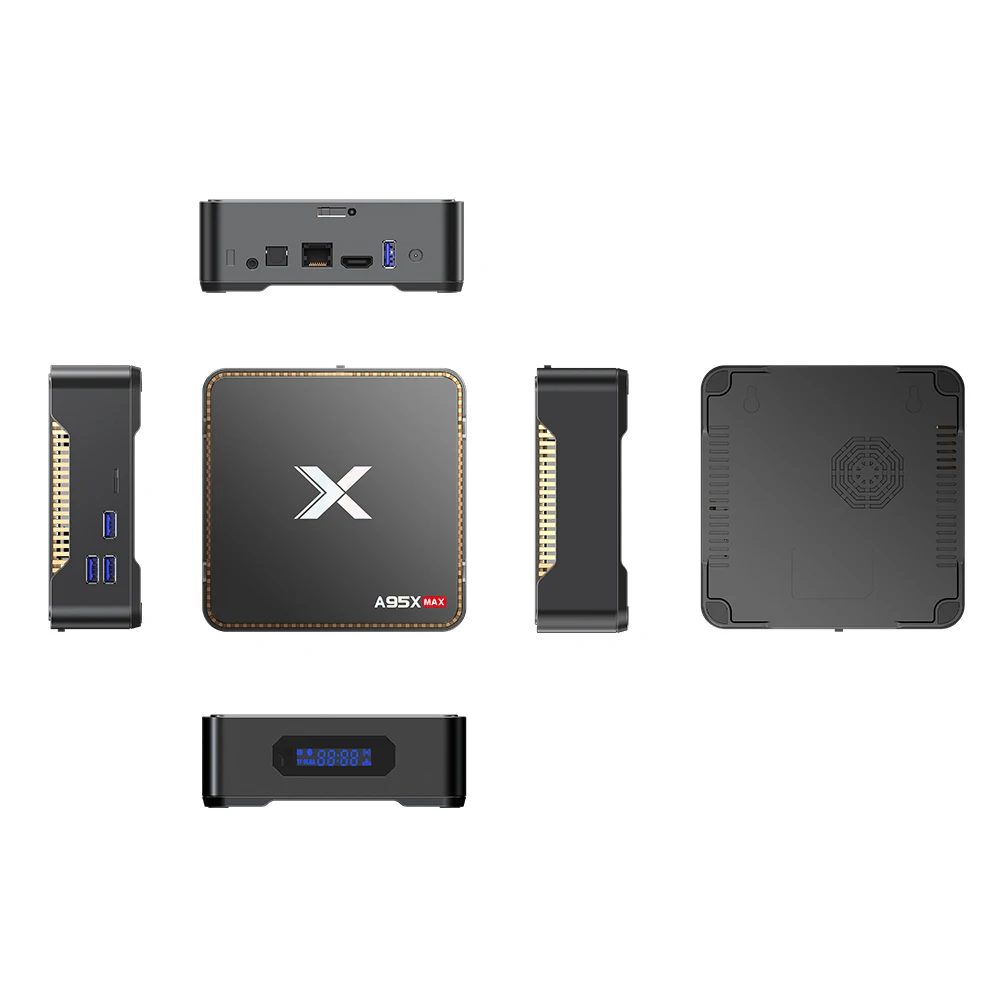 ريسيفر لتليفزيونات أندرويد الذكيّة A95X ماكس Amlogic S905X2 4 GB RAM 64 GB ROM فيديو تسجيل الروبوت 8.1 مجموعة كبار مربع 2.4G و 5 GHz المزدوج Wifi BT4.2