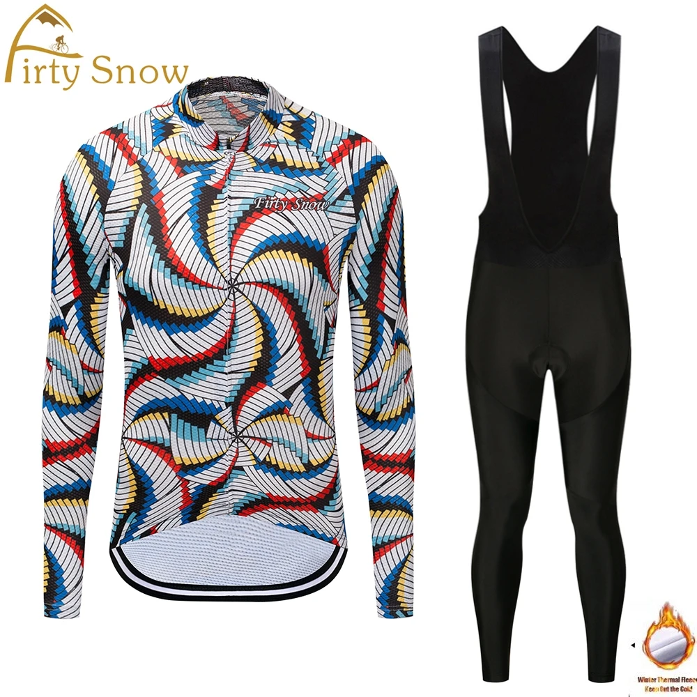

2018 Mavic Cycling Jerseys Cycling Set Winter Thermal Fleece Long Sleeves Racing MTB Suit Maillot Bike Clothing Ropa Ciclismo