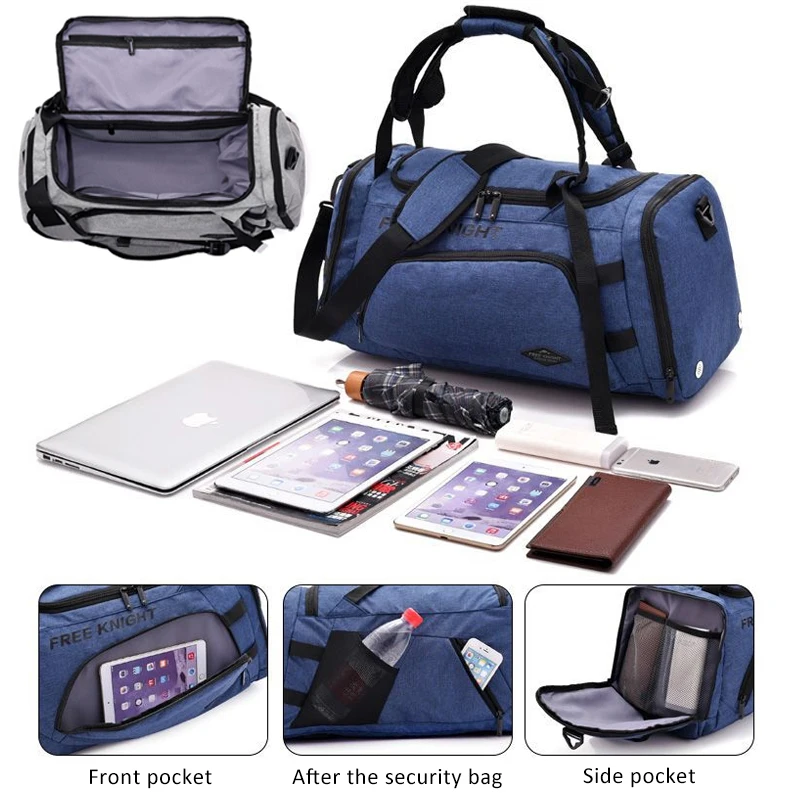Men's Sports Training Gym Shoulder Bag Multifunction Fitness Yoga Handbag For Shoes Pocket Outdoor Travel Anti-Theft Backpack