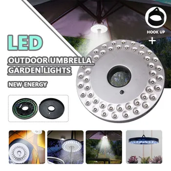 

1PC 48LED Outdoor Cordless Patio Umbrella Pole Light Garden Portable Camping Tent Lamp Emergency Light With Hook