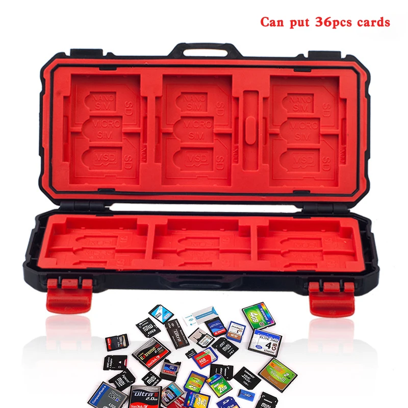 

Memory Card Case Holder store card box for XQD SD CF MSD SIM NANO cards Waterproof Anti-shock Storage CASE For sony gopro camera