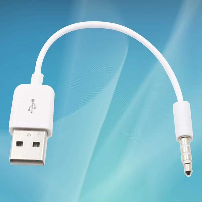 USB короткий, для зарядного устройства для передачи данных кабель белого цвета 3,5 мм адатпера зарядный Шнур для Apple Ipod 3rd 4th 5th 6th 4/5/6 MP3 плеер