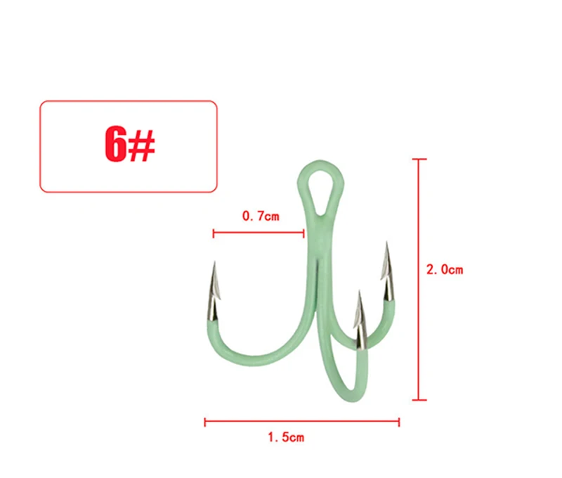 5 шт./пакет тройной рыболовный крючок из высокоуглеродистой стали рыболовные крючки с зазубринами светящиеся Крючки-Тройники аксессуары для морских снастей
