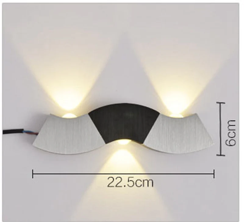 Modern Wave Shape Led Wall Lamp Creative Home Decoration Wall Light 3W Aluminum Fixtures Hall Bedroom Corridor Restroom Lighting (1)