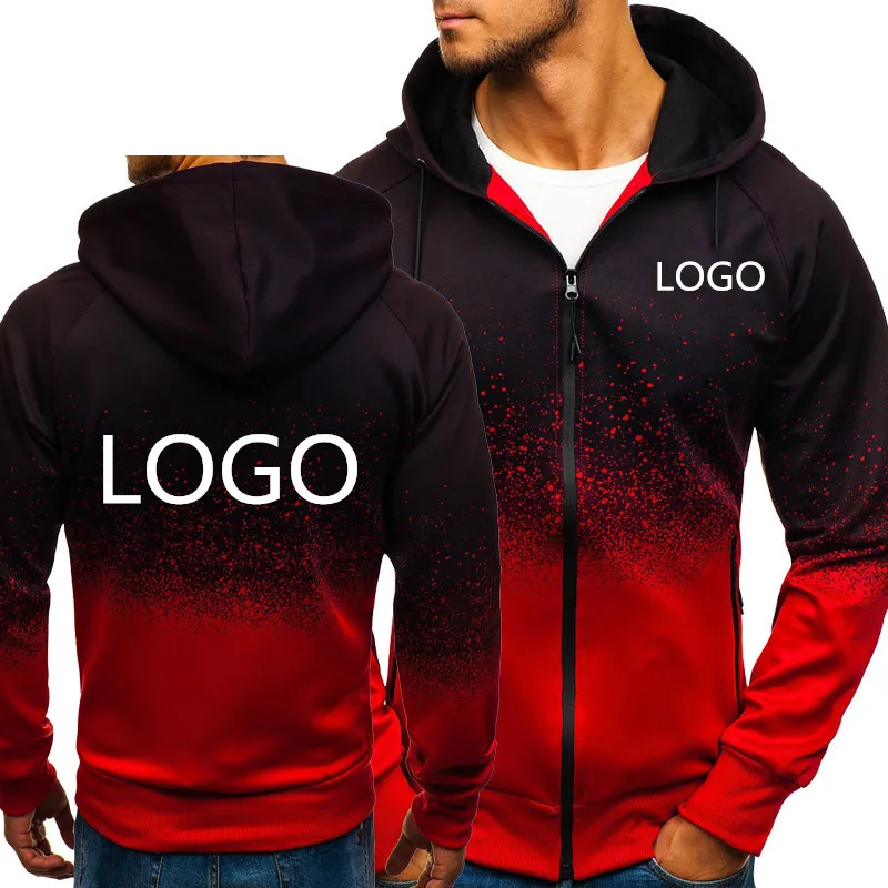 

Gradient color Hoodies Men Custom Logo Car Anime Funny Print Mens streetwear Fleece Zipper Jacket Hip Hop Harajuku Tracksuit