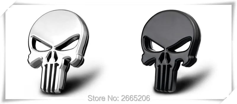 

HO Car Styling Metal The Punisher Skull Emblem Badge for Jaguar xf xe x-type xj s-type stickers f-pace guitar emblem accessories