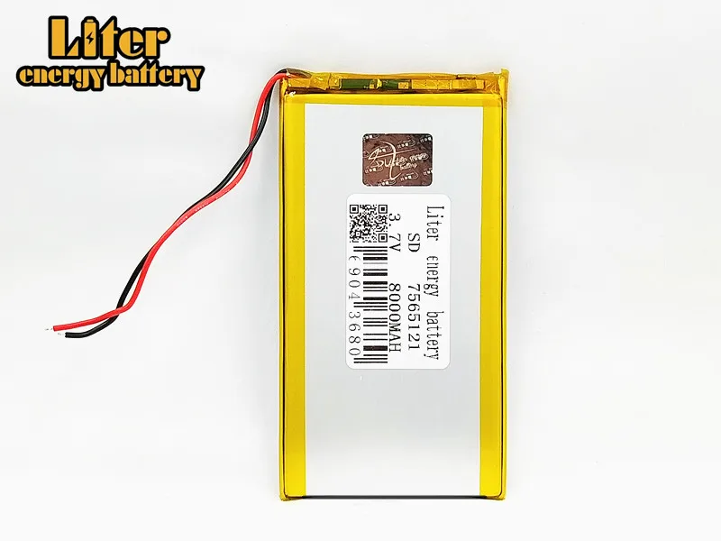 3 7 V 8000mAH 7566121 PLIB Полимерный литий-ионный/литий-ионный аккумулятор для GPS mp3 mp4 mp5 dvd