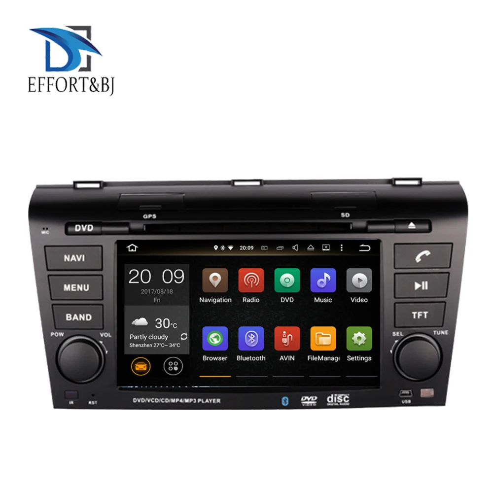 Android 9.0 Octa Core 4GB RAM Car PC DVD Head Unit with Bluetooth For Mazda 3 2004-2009 Radio Stereo Wifi Car GPS Navigation