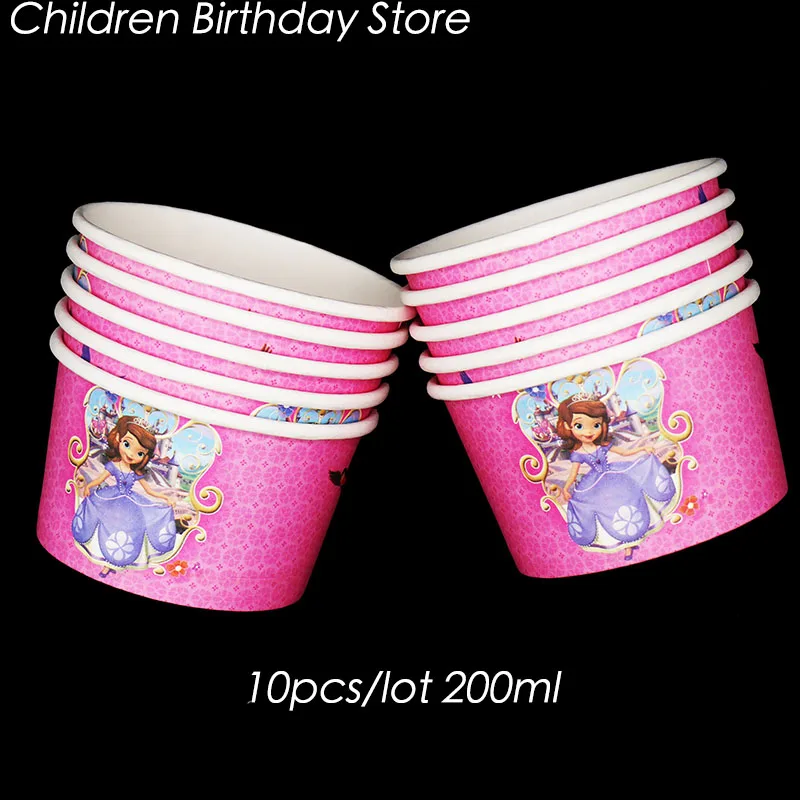 10pcs Lot Sofia The First Theme Disposable Cups Ice Cream Cups