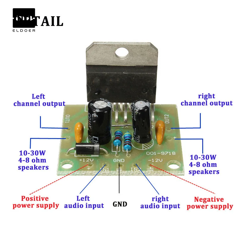 2set TDA7297 amplifier board spare parts dc 12v grade 2.0 dual audio