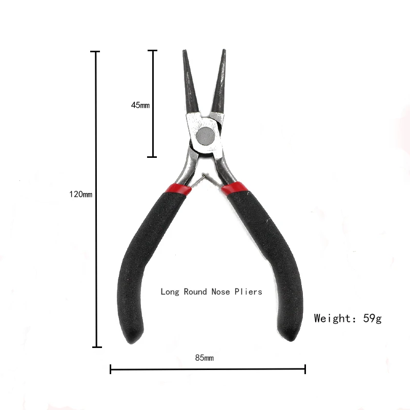 JHNBY, Ювелирные плоскогубцы, набор инструментов, 4,5 дюйма, Мини Длинные иглы, круглый нос, кусачки для резки проволоки, плоскогубцы для изготовления украшений вручную, аксессуары DIY - Цвет: Long nose pliers