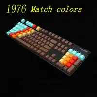 Side printed Top printed Blank 108 Key 1976 Mixed Color OEM Profile Thick PBT Dyed Keycaps For MX Switches Mechanical Keyboard