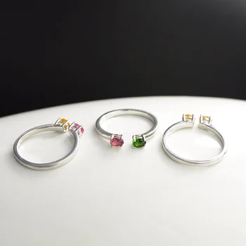 

Genuine Solid Tourmaline Ring Silver 925 Initial Gifts For Women Natural Stone Elegant Fine Jewelry Anillo Compromiso