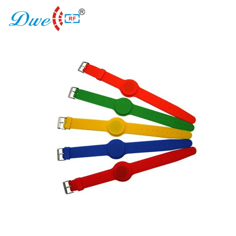 DWE CC RF 125khz adjustable silicone band RFID wristband key fob for