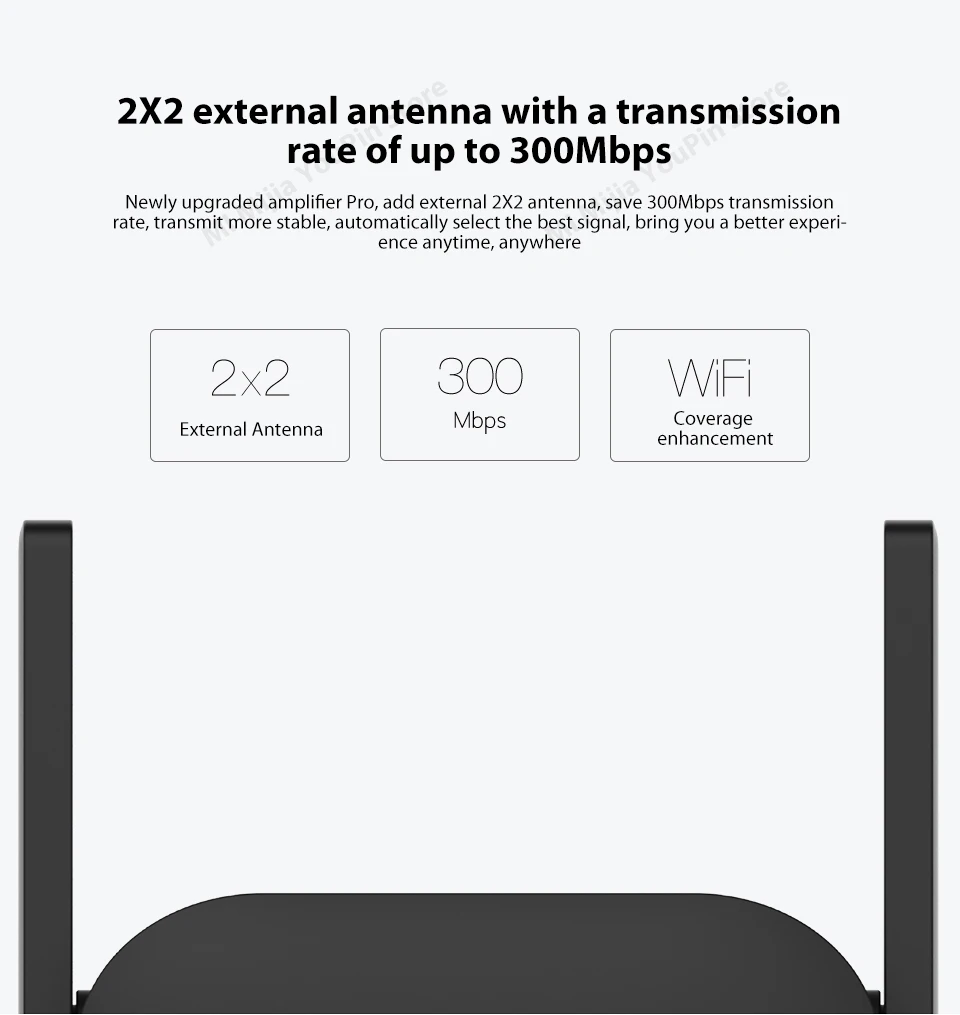 Original Xiaomi Pro 300M WiFi Router Amplifier Network Expander Repeater Power Extender Roteador 2 Antenna for Mi Router Wi-Fi (4)