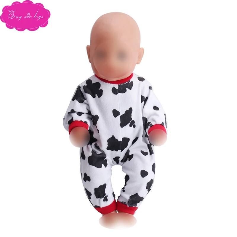 43 см Детские куклы Одежда для новорожденных Милая корова onesie пижамы детские