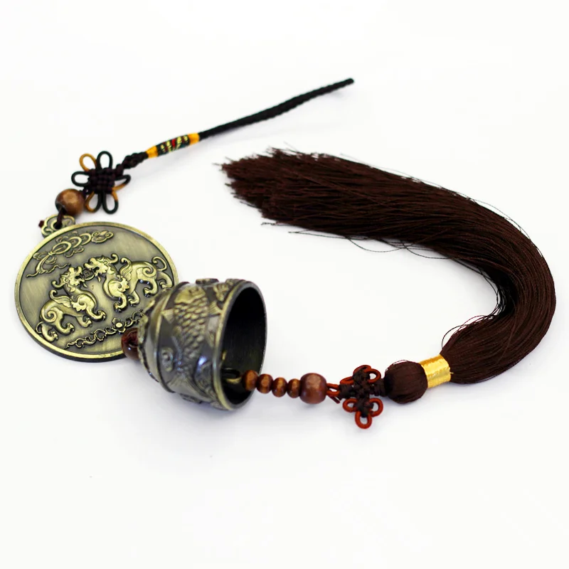 Peacock lucky car hanging wind chimes door trim copper bell brass wind
