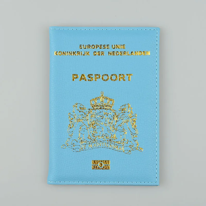DIKEDAKU карамельный голландский Обложка для паспорта голландский мягкий PU кожаный женский чехол для паспорта держатель Фиолетовый унисекс чехол для паспорта - Цвет: Небесно-голубой