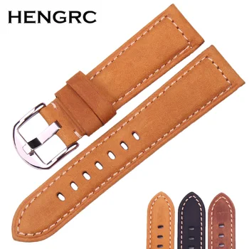

22mm 24mm Watchbands For Panerai Italy Genuine Leather Watch Strap Black Yellow Brown Wrist Band With Screw In Buckle