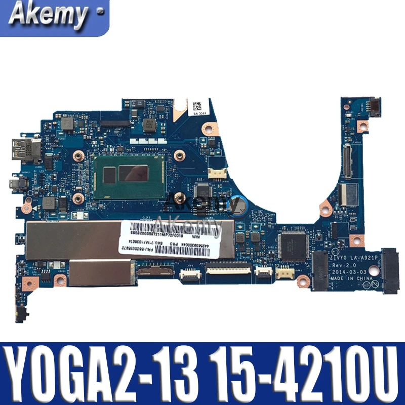 

for Lenovo YOGA 2 13 Laptop Motherboard FRU 5B20G19207 LA-A921P with I5-4210U 1.70GHz CPU 8GB RAM original mothebroard