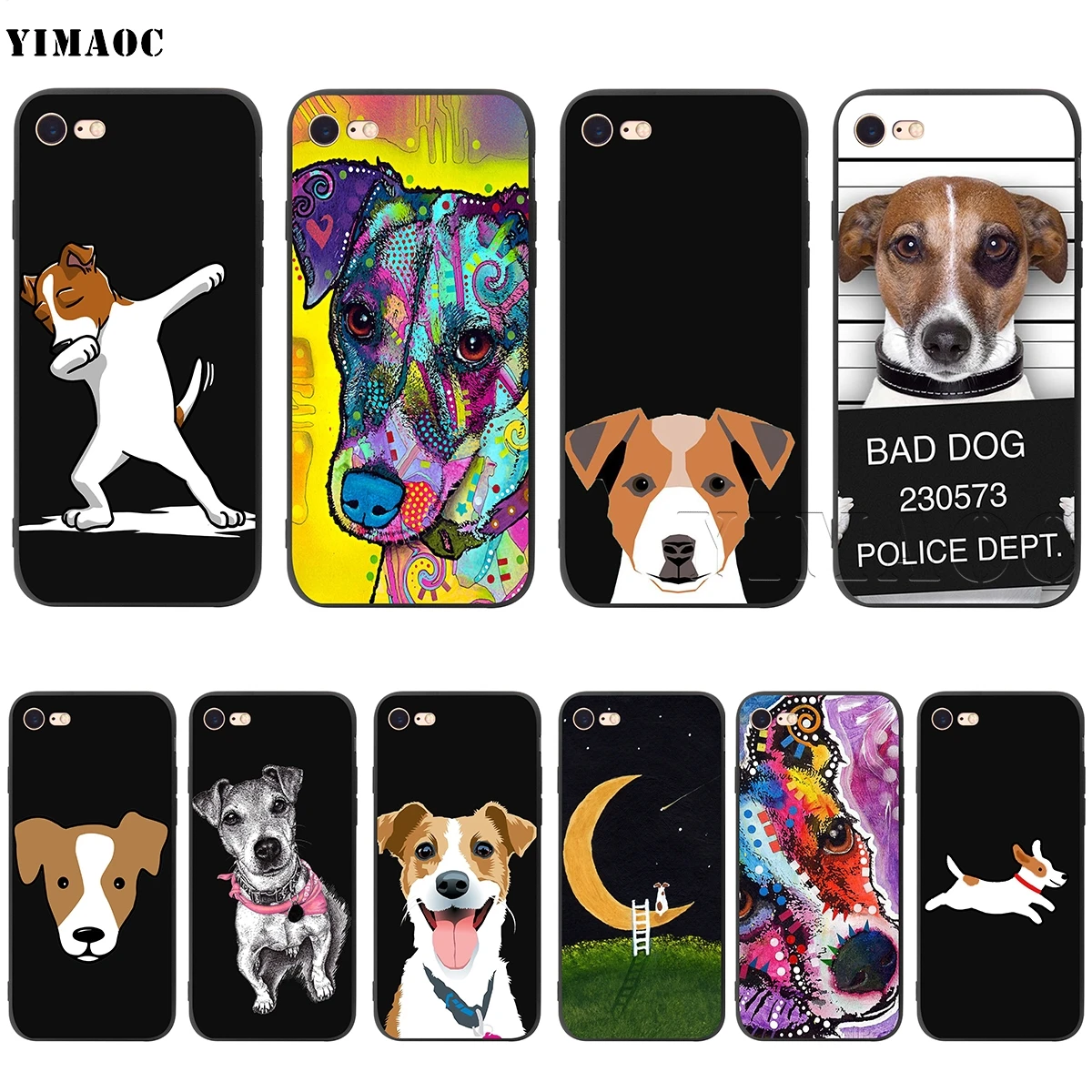 

YIMAOC Jack Russell Terrier Silicone Soft Case for iPhone 11 Pro XS Max XR X 8 7 6 6S Plus 5 5S SE