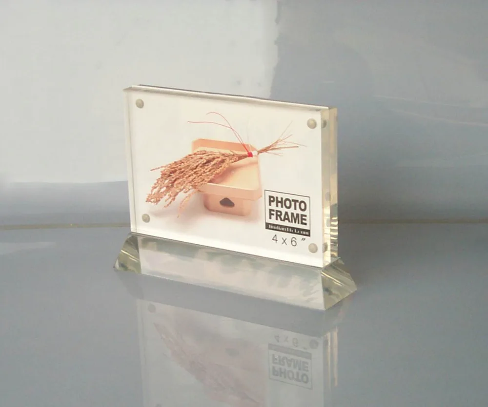 Wholesale Plexi Photo Frame Popular High Quality Acrylic 4x6" Photo Frame PMMA Photo Frame Clear