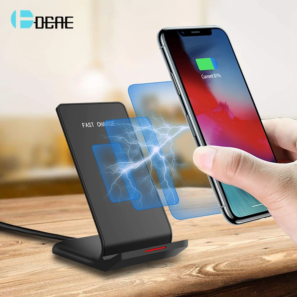 

DCAE 10W 9V Quick Charge 3.0 Qi Wireless Charger for iPhone X 8 XS MAX XR Fast Charging Stand for Samsung S10 S9 S8 Plus Note 9