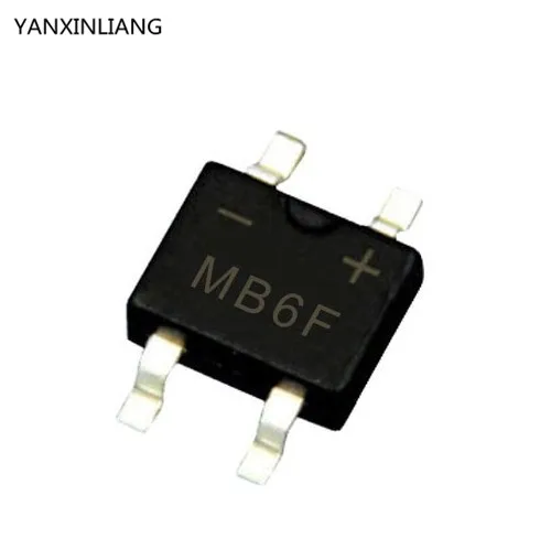 100 шт. 600 в 0.5A СОП-4 SMD Выпрямитель диодный мост mb6f | Электронные компоненты и