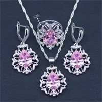925 пробы серебряный свадебный набор украшений для женщин высокое качество кристалл кулон ожерелье серьги самое большое продвижение