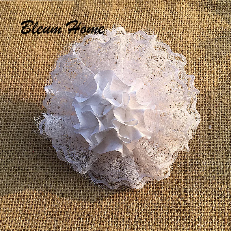 

Bleum Home 2pcs Russian students present white flower Hairbands for Girls Fashion Scrunchie Hair Accessories Elastic Bands