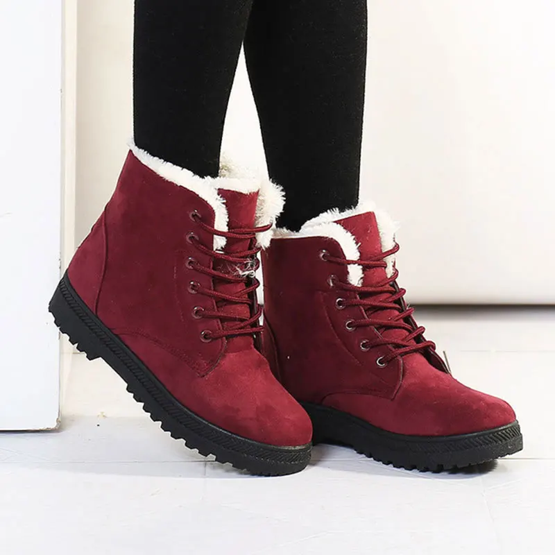 rápido, Botas de 2018, Botas con cordones zapatos, botines de cálidos de piel, zapatos de invierno, Botas de Mujer, bota femenina - AliExpress Calzado