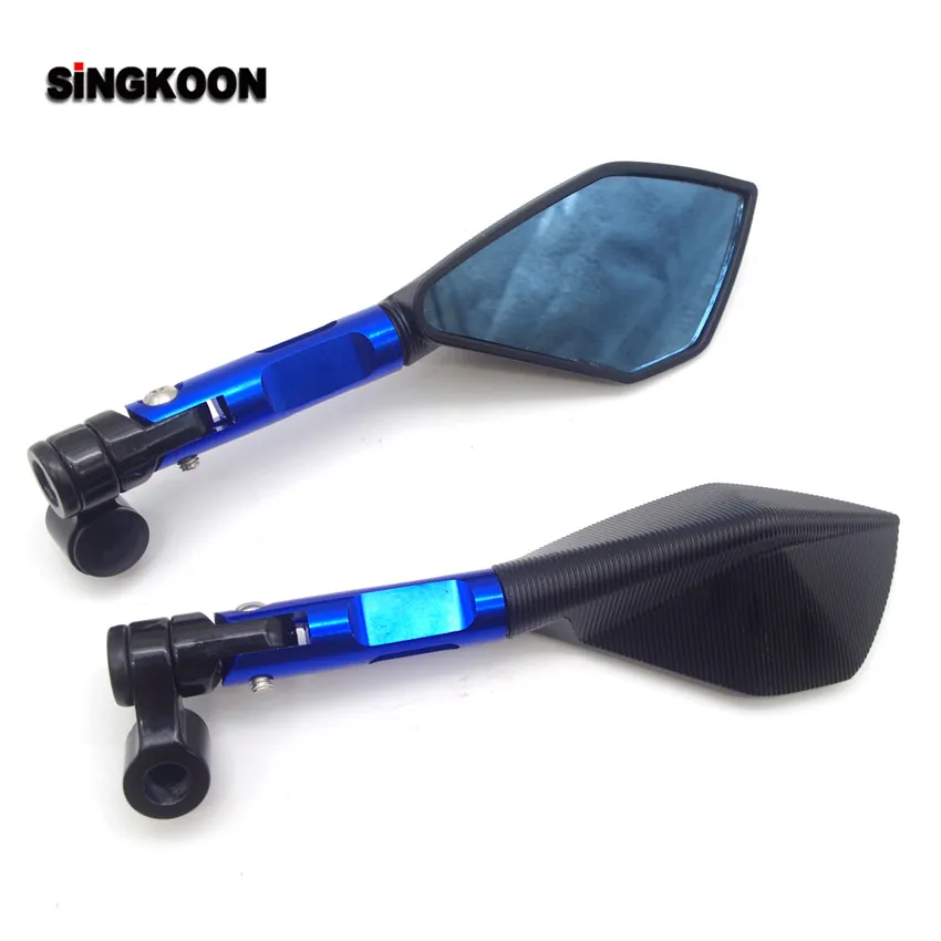 

CNC Aluminum Motorcycle Rearview Mirrors Blue Glass Motorcycle Side Mirror FOR gsxr 1000 k8 suzuki gsf 600 honda x11 cbf 600