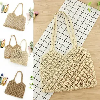 

Summer Womens Bohemian Woven Handbag Shoulder Beach Bag Casual Tote Straw Wicker