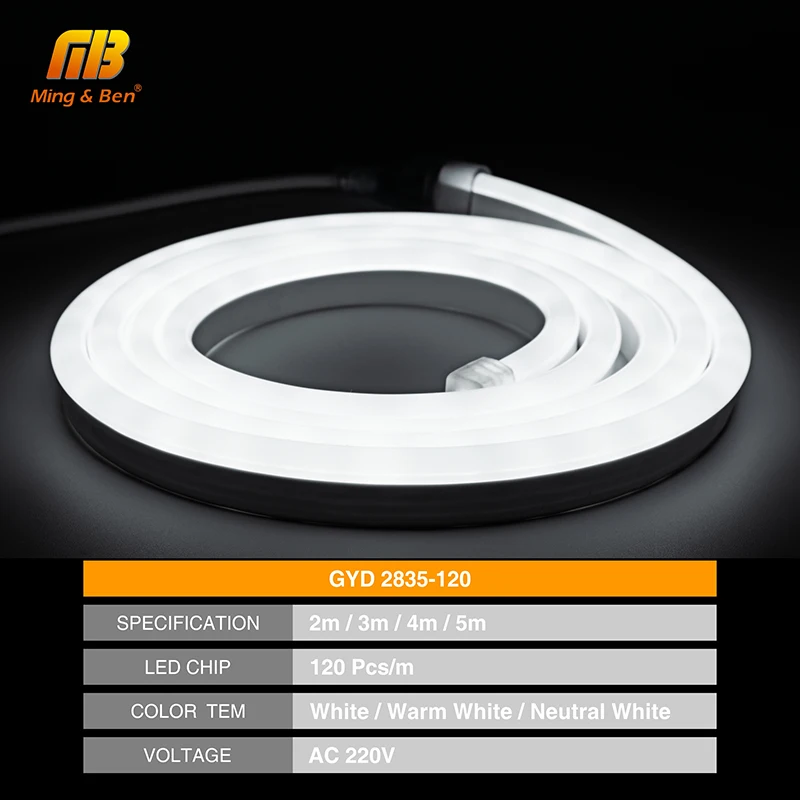 [MingBen] светодиодный нео-Полоска 2 м 3 м 4 м 5 м AC220V SMD2835 светодиодный гибкий водонепроницаемый IP65 120 светодиодный s/M декоративный светильник высокой яркости