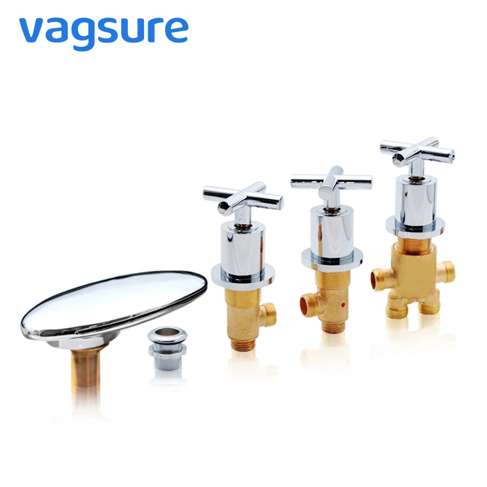 Kaufen Vagsure 1set Messing Wasserfall bad mischer Kaltem und Heißer Verchromte Massage Badewanne Wasserhahn Mischbatterie für Badewanne wasserhahn Dusche