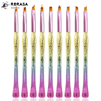 

9pcs Nail brush set Professional makeup nail art brush Beauty liner painting brush Gradient mermaid handle brush Nail art tools