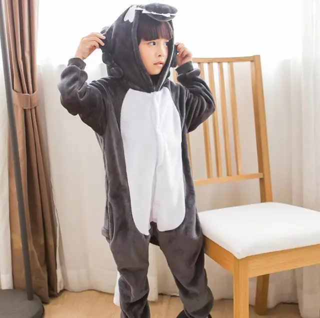 Kid Grey Koala Kigurumi Onesies Children Cartoon Anime Jumpsuit Clothes Costume Girl Boy Cute Animal Disguise Sleepwear Pajamas golf