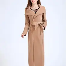 Быстрая Женская Зимняя шерстяная смесь X-long с высокой талией на пуговицах тонкий тип пальто Верхняя одежда для хорошего качества